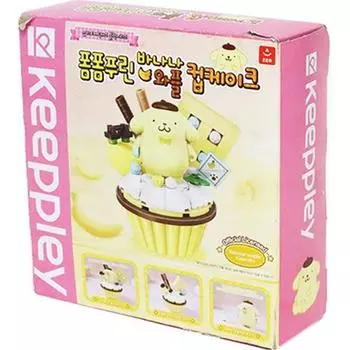 Sanrio Block Pom Pom Purin Banana Waffle Cupcake, 1 шт. Популярные корейские игрушки