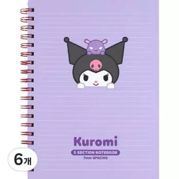 Sanrio Блокнот 5 сек Kuromi heart, фиолетовый, 6 шт.