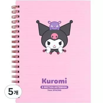 Sanrio Блокнот Kuromi, 5 секций, розовый (случайная доставка), 5 кусков