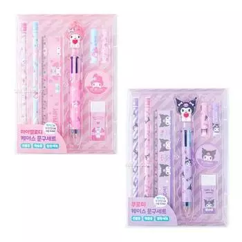 Чехол с персонажами Sanrio, набор канцелярских принадлежностей, рождественский подарок, входной подарок, подарок на выпускной, детский сад, детский сад, 2 предмета, Kuromi + My Melody