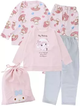 Sanrio Characters Kuromi My Melody комплект из 2 предметов детская пижама с длинными рукавами флисовая подкладка из овчины флис зимняя угольно-розовая 120 см