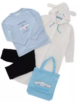 Sanrio Characters My Melody Pompompurin Cinnamoroll Kuromi Room Wear Dress Up Blanket Long Sleeve Tote Bag Set 3 Piece Set ML [Kaitak Family] Womens