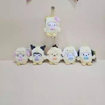 Sanrio Костюм цыпленка 8 см кукла сумка кольцо брелок милый аксессуар кукла детский подарок на день рождения, популярный персонаж в Корее