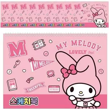 Sanrio Children s Sketchbook 130G My Melody Pink 10p Случайная доставка, популярный персонаж в Корее