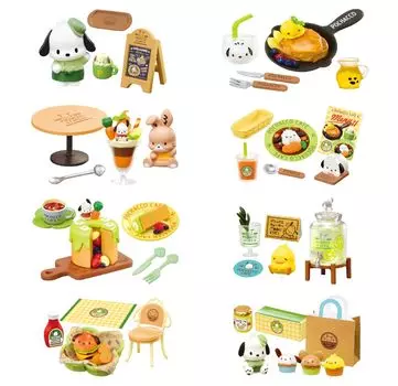 Sanrio Choyori Michi Pochacco Cafe 1BOX Приблизительно В115 x Ш70 x Г50 мм Изготовлен из ABS Re-ment PVC,