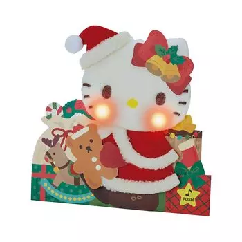 Sanrio Christmas Card Light Melody Card Hello Kitty Fluffy Message Card Greeting Card 109924 & JXPM26-4