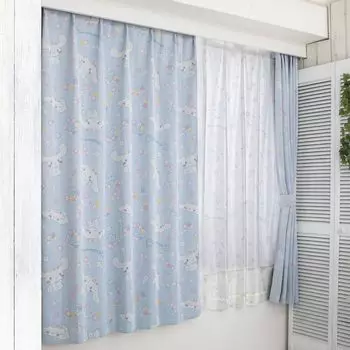 Sanrio Cinnamoroll Cinnamon Grade 2 Blackout Heat Insulation Curtains Lace Set of 4 Width 100 x Length 135 cm Sanrio Machine Washable Cute Girl