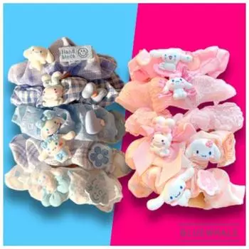 Sanrio Коричная повязка для волос «Tripe Band» синяя розовая повязка для волос «Print Tape Band» пучок для волос «Ponytail» Insatem Hair Fashion, популярный персонаж в Корее