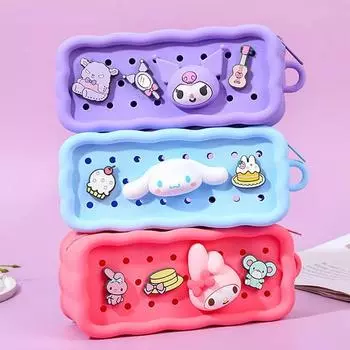 Sanrio Cinnamoroll Kuromi Pretty Силиконовый декоративный пенал для студентов, 01. S70P01 Санрио Куроми