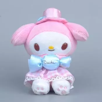 Sanrio Cinnamoroll Melody Hello Kitty Plush Keychain Short Fur Character Decor Melody