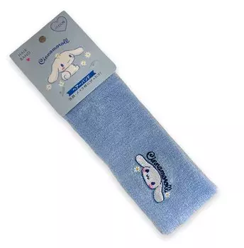 Sanrio Cinnamoroll Pile Fabric Embroidery Face Headband x Hair Styling Face Wash Makeup 7.1 2.6 (Blue)