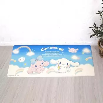 Sanrio Cinnamoroll PVC Kitchen Mat 45 x 120cm Water Repellent Finished Wipeable Easy to Clean Kitchen Mat Kitchen Mat SANRIO Official PVC Mat Water