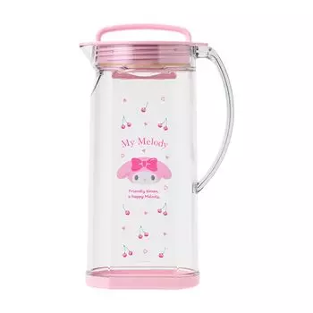 Sanrio Cold Water Pitcher My Melody AS Silicone Rubber Can be placed vertically or horizontally 312991 Body/Bottom Lid Resin/Lid