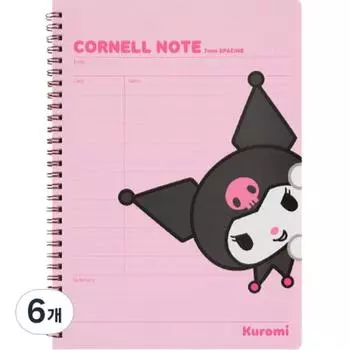 Sanrio Cornell Note Kuromi Heart, розовые, 6 штук