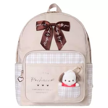 Sanrio D Pack Daypack Рюкзак из полиэстера, плюшевая игрушка с подвеской для начальной школы Kuromi Pochacco Cinnamoroll Plain Simple Casual [Axis] School,