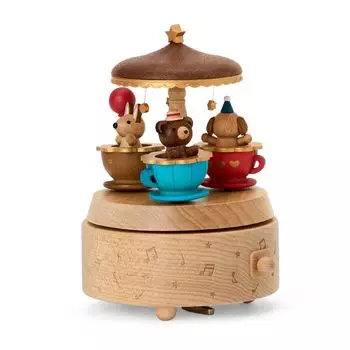 Sanrio Деревянная музыкальная шкатулка кофейная чашка интерьерный подарок 087581