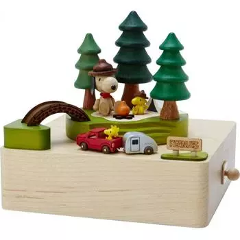 Sanrio деревянная музыкальная шкатулка Snoopy Camp H 9126 бежевый 721425
