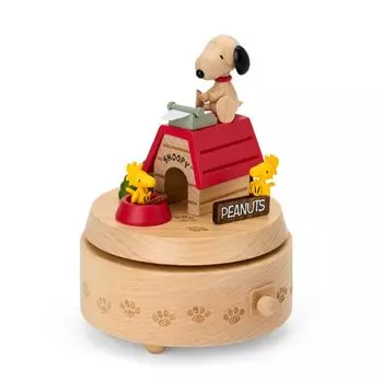 Sanrio Деревянная музыкальная шкатулка собачья будка Снупи интерьерный подарок 087912