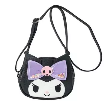 Sanrio Детская сумка через плечо в форме лица Kuromi детский подарок 274828