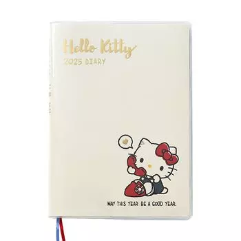 Sanrio Ежедневник B6 Hello Kitty 2025 Планировщик Октябрь с Наклейками для Расписания и Закладкой 456284 (Тип блока) (Начинается 2024)