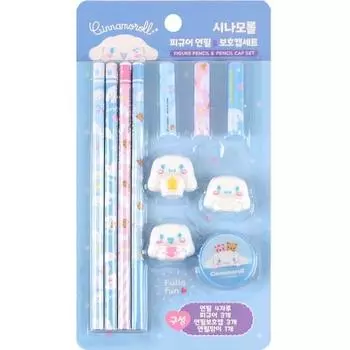Sanrio Набор защитных колпачков для карандашей Cinnamoroll Blue, разноцветные, 1 шт., популярный персонаж в Корее