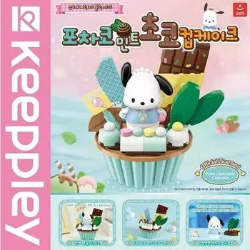 Sanrio Фигурка Block Pochacco Mint Choco Cupcake, 1 шт., популярный персонаж в Корее
