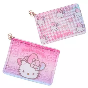 Sanrio Flat Pouch Set of 2 Kitty 50th The Fashionable Ribbons Hello Kitty 343978 (Привет, день рождения!)