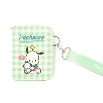 [Sanrio Genuine] Pochaco Кошелек с клетчатым ремешком Женский студенческий кошелек