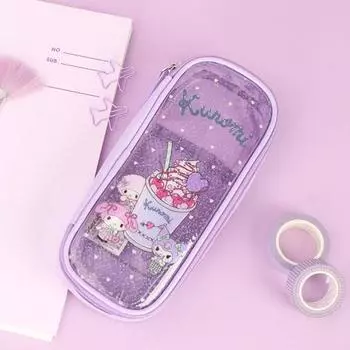 Sanrio Глянцевый прозрачный женский пенал-чехол типа «Товары с персонажами», популярный персонаж в Корее