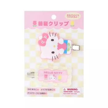 Sanrio Hello Kitty Bangs Clip Pastel Checker Hair Clip Hello Kitty x x 1cm Character SANRIO 122483 6.6 7.5