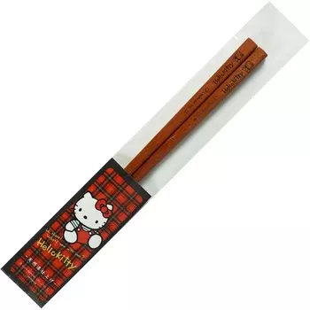 Sanrio Hello Kitty Chopsticks Natural Wooden Baira Generation Heisei Showa Heisei Retro Tableware Kitty Goods Miscellaneous Goods Brown 22.5cm 80 s