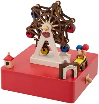 Sanrio Hello Kitty Деревянная музыкальная шкатулка Колесо обозрения