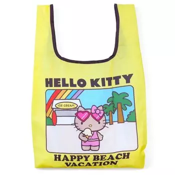 Sanrio Hello Kitty Eco Bag Sunburn Surfing Shopping Bag [And Suns] (Yellow)