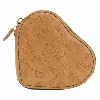 [Sanrio] Hello Kitty Натуральная кожа Монетница Кошелек Мини Кошелек Коровья Кожа Женский HELLO KITTY Свежий (Hello Kitty Свежая серия) №87070 Бежевый