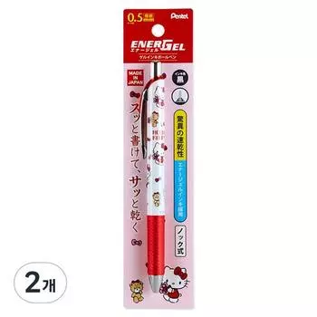 Шариковая ручка Sanrio Hello Kitty Pentel Energel 0,5 мм, разноцветная, 2 шт., популярный персонаж в Корее