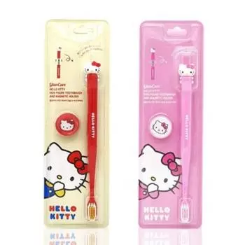 Sanrio Kids Фигурка зубная щетка и держатель магнита набор Hello Kitty красный + розовый, 1 набор, популярный персонаж в Корее