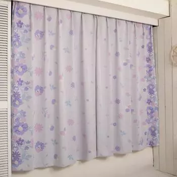 Sanrio Kiki Lala Премиальный светонепроницаемый комплект из Сделано в 100см х Светлый персонаж и Шторы, 2, Япония, 192см, 99.99% блокировка, Стираемый, Дизайн, SS-11-203-30 фиолетовый