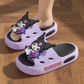 Sanrio классные тапочки женские летние родительско-детские домашние милые Куломи наступая на дерьмо чувство носить модные тапочки 24-25