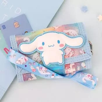 Sanrio Кошелек с подвеской Cinnamoroll Bling 3 Tier, популярный персонаж в Корее