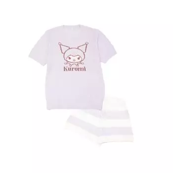 Sanrio Kuromi Feather Yarn Room Wear Set Фиолетовый [Персонаж] Женский ML