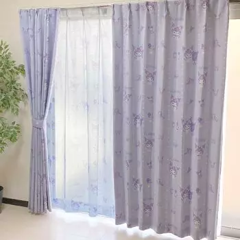 SANRIO Kuromi Grade 2 затемняющие теплозащитные шторы кружева набор из 4 шт ширина 100 x 200 см длина Sanrio SANRIO My Melody My Melody моющиеся персонажи