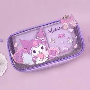 Sanrio Kuromi милый глянцевый чехол-пенал для письма, портативный мульти-футляр, 1 шт., фиолетовый