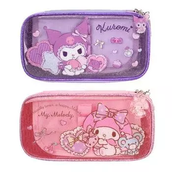 Sanrio Kuromi My Melody Heart Ribbon глянцевый чехол-пенал для переноски пишущих инструментов, 1 шт., Kuromi (фиолетовый)
