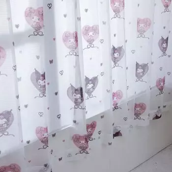 Sanrio Kuromi My Melody Midnight Melody Защита от ультрафиолета, трудно увидеть снаружи кружевная занавеска Ширина 100 x 176 см Длина Комплект из 2 шт. Sanrio SANRIO My