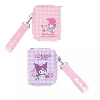 Sanrio Kuromi + My Melody Wallet Набор из 2 женских половинных кошельков для монет на молнии
