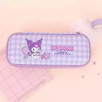 Школьные принадлежности Sanrio Kuromi, пенал, двусторонний сетчатый карман для хранения, фиолетовый