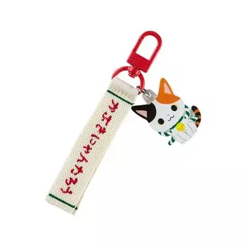 [Sanrio] Logo embroidery tag key chain character award 1st edition Kabuki Nyantarou 13 x 4 x 0.7 cm Character 310433