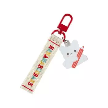 [Sanrio] Logo embroidery tag key chain character award 1st edition Hanamaru Ghost 13 x 4 x 0.7 cm Character 311421