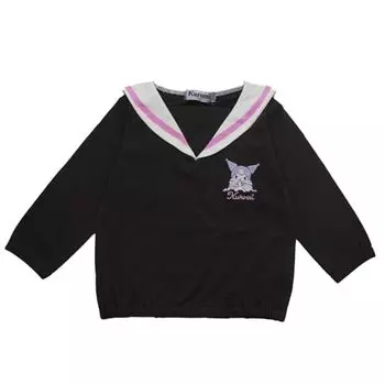 sanrio long sleeve t-shirt kuromi sailor collar baby charcoal