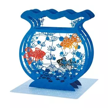 Sanrio Message Card Летняя лазерная резка в форме золотой рыбки S4050 387461 JSP50-4 синий